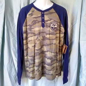 NWT Large Commander Life Soft Long Sleeve Camo Button Top T-Shirt